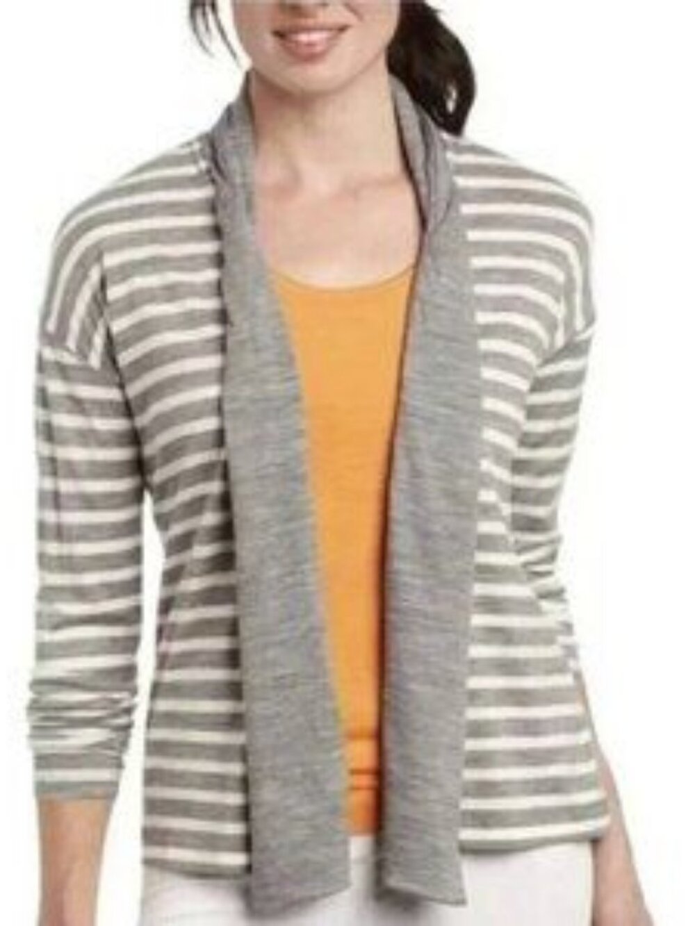 Icebreaker 100% Merino Wool Womens Villa Wrap Small Striped Open Front Cardigan